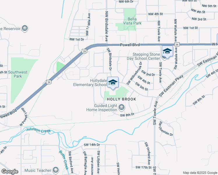 map of restaurants, bars, coffee shops, grocery stores, and more near 505 Southwest Birdsdale Drive in Gresham