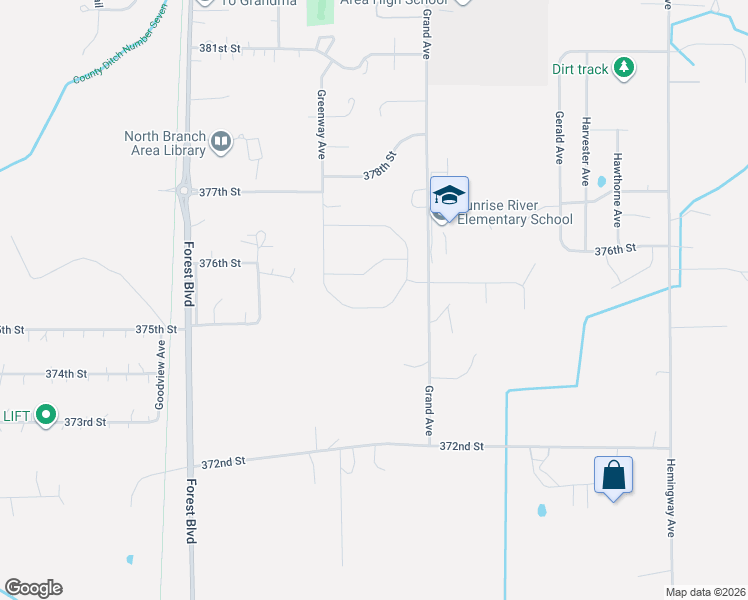 map of restaurants, bars, coffee shops, grocery stores, and more near in North Branch
