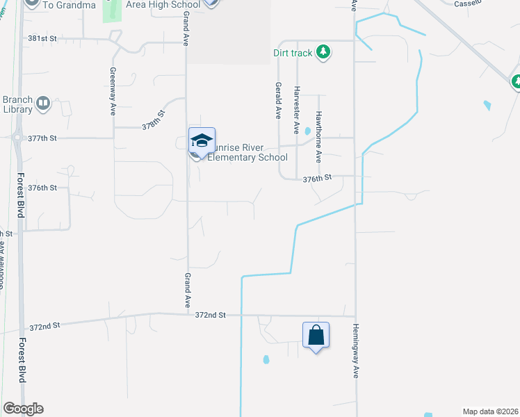 map of restaurants, bars, coffee shops, grocery stores, and more near 37595 Greenwich Court in North Branch