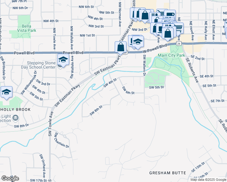 map of restaurants, bars, coffee shops, grocery stores, and more near 690 Southwest 5th Court in Gresham