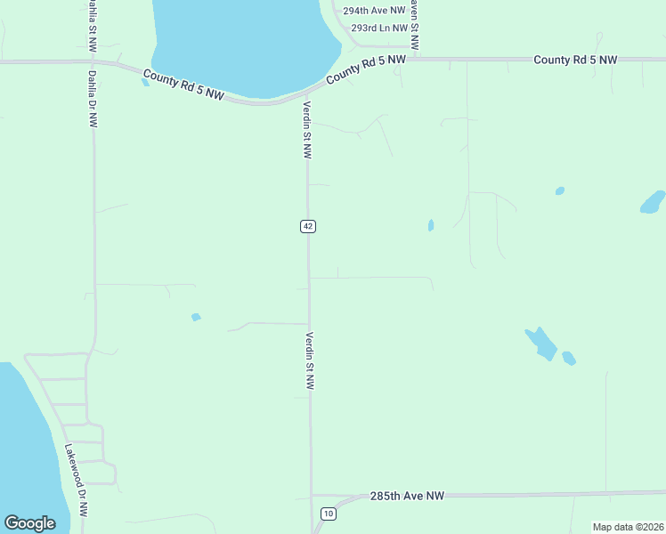 map of restaurants, bars, coffee shops, grocery stores, and more near 2355 289th Avenue Northwest in Isanti