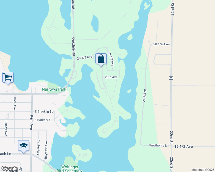 map of restaurants, bars, coffee shops, grocery stores, and more near 616 Burr Oak Place in Rice Lake