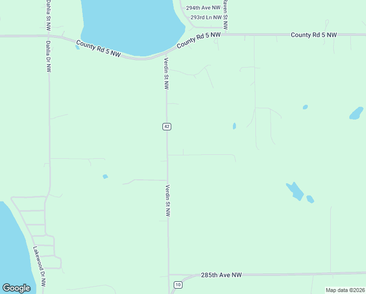 map of restaurants, bars, coffee shops, grocery stores, and more near 2355 289th Avenue Northwest in Isanti