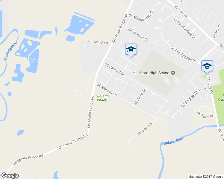 map of restaurants, bars, coffee shops, grocery stores, and more near 1736 Southeast Water Lily Street in Hillsboro