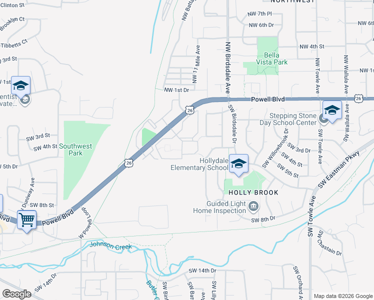 map of restaurants, bars, coffee shops, grocery stores, and more near 415 Southwest Mawrcrest Drive in Gresham