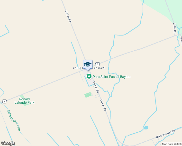 map of restaurants, bars, coffee shops, grocery stores, and more near 2415 Du Lac Road in Clarence-Rockland