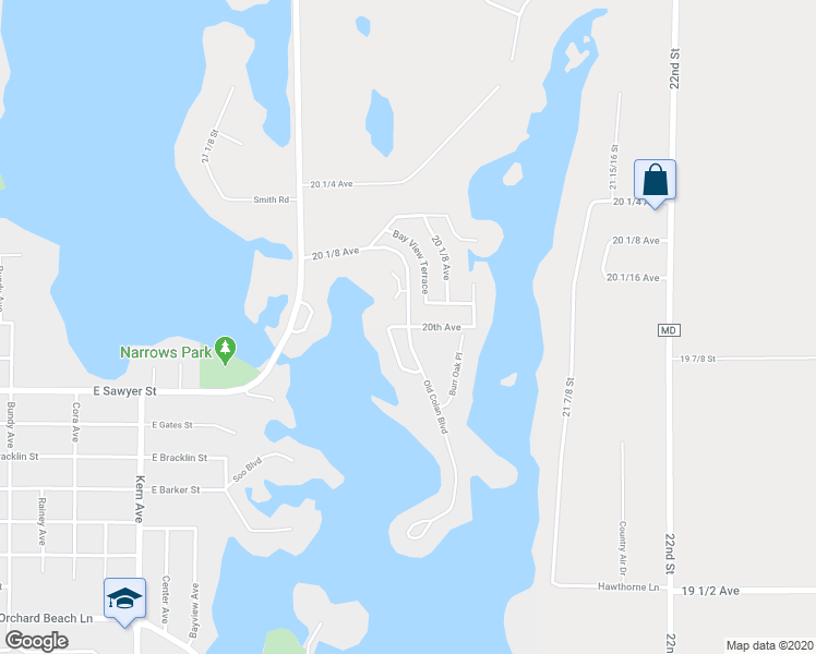 map of restaurants, bars, coffee shops, grocery stores, and more near 2199 20 1/8 Avenue in Rice Lake