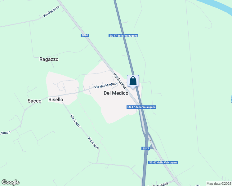 map of restaurants, bars, coffee shops, grocery stores, and more near 15 Via del Medico in Del Medico