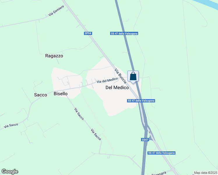 map of restaurants, bars, coffee shops, grocery stores, and more near 15 Via del Medico in Del Medico