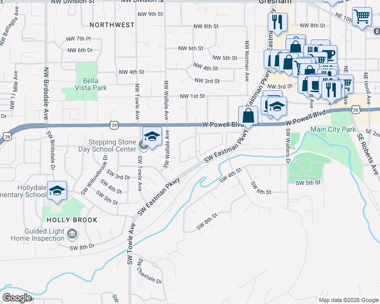 map of restaurants, bars, coffee shops, grocery stores, and more near 159 Southwest Florence Avenue in Gresham