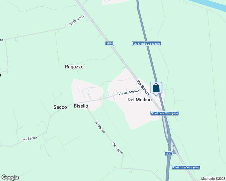 map of restaurants, bars, coffee shops, grocery stores, and more near 21 Via del Medico in Del Medico