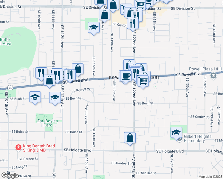 map of restaurants, bars, coffee shops, grocery stores, and more near in Portland