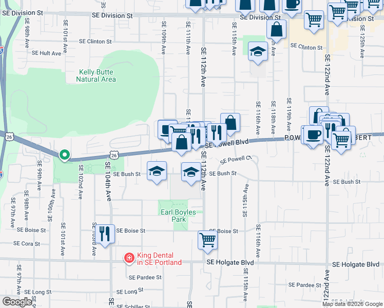 map of restaurants, bars, coffee shops, grocery stores, and more near in Portland