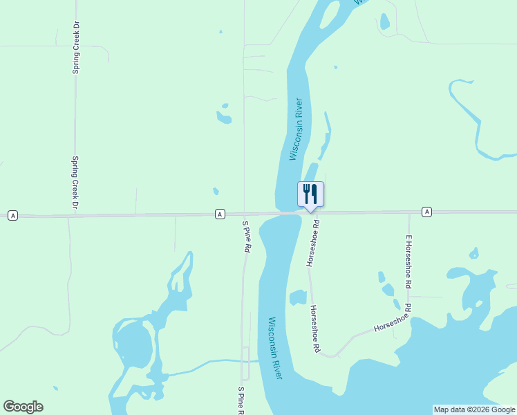 map of restaurants, bars, coffee shops, grocery stores, and more near N10508 North Pine Road in Tomahawk
