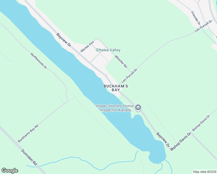 map of restaurants, bars, coffee shops, grocery stores, and more near 1152 Bayview Drive in Ottawa