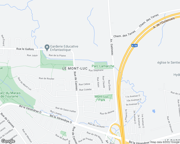 map of restaurants, bars, coffee shops, grocery stores, and more near 5 Rue de Maria in Gatineau