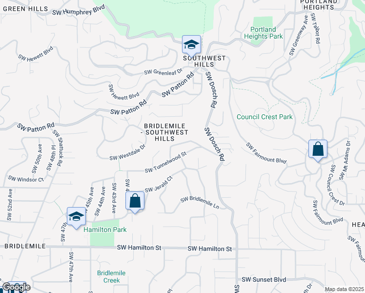 map of restaurants, bars, coffee shops, grocery stores, and more near 3700 Southwest Dosch Court in Portland