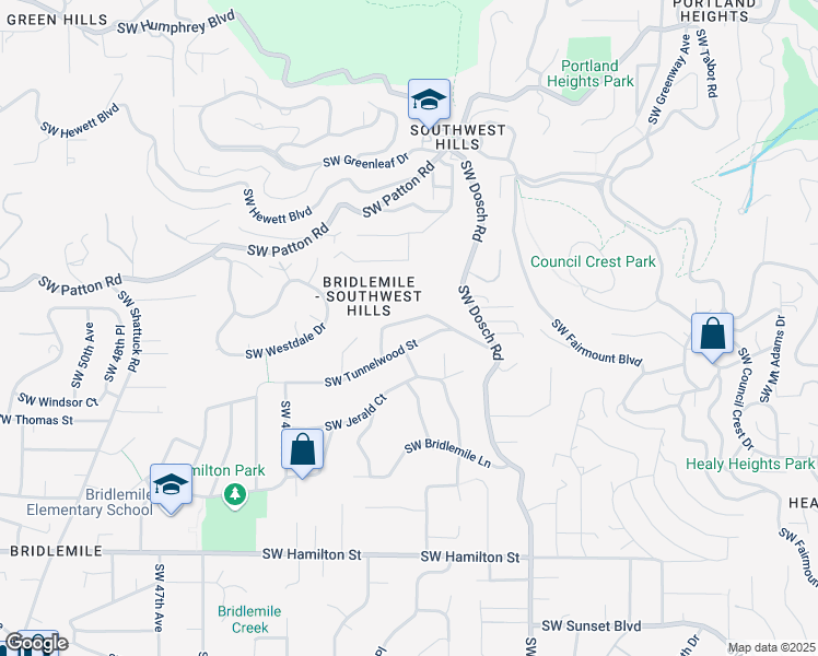 map of restaurants, bars, coffee shops, grocery stores, and more near 3700 Southwest Dosch Court in Portland