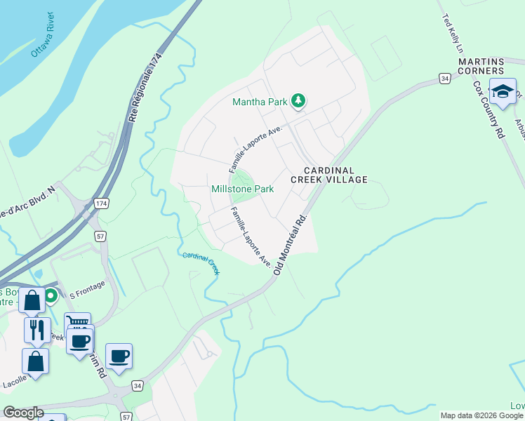 map of restaurants, bars, coffee shops, grocery stores, and more near 699 Cartographe Street in Ottawa