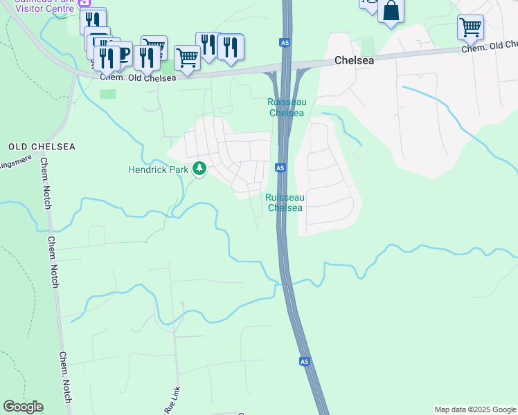 map of restaurants, bars, coffee shops, grocery stores, and more near 60 Chemin de Cabot in Chelsea
