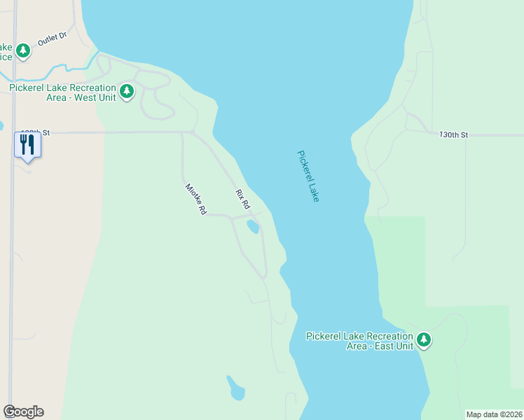 map of restaurants, bars, coffee shops, grocery stores, and more near Rix Rd in Grenville