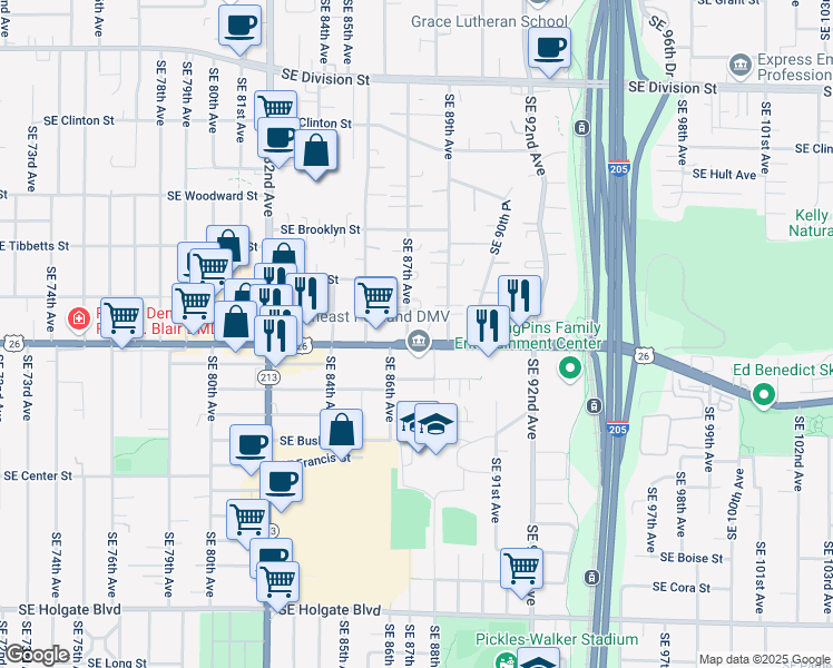 map of restaurants, bars, coffee shops, grocery stores, and more near in Portland