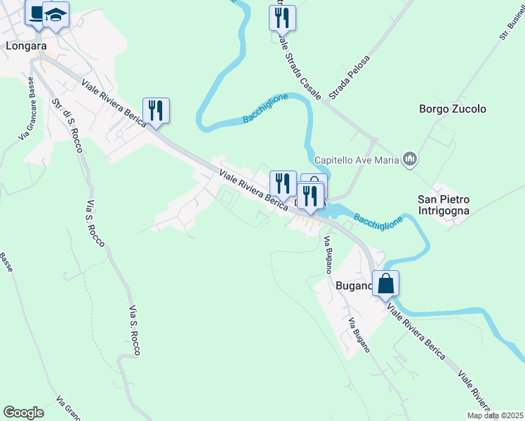 map of restaurants, bars, coffee shops, grocery stores, and more near 4 Via Giuseppe Faggin in Provincia di Vicenza