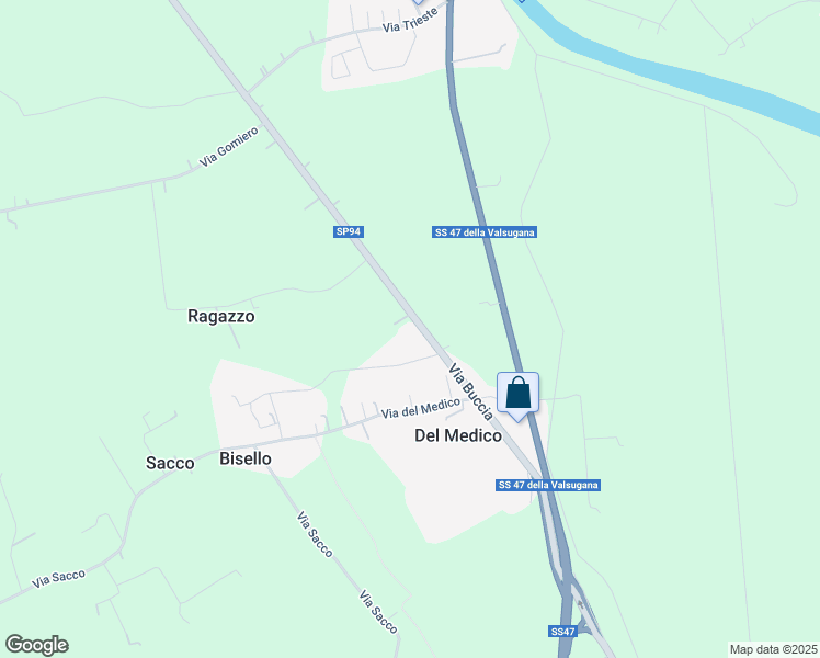 map of restaurants, bars, coffee shops, grocery stores, and more near 27 Via Buccia in Del Medico