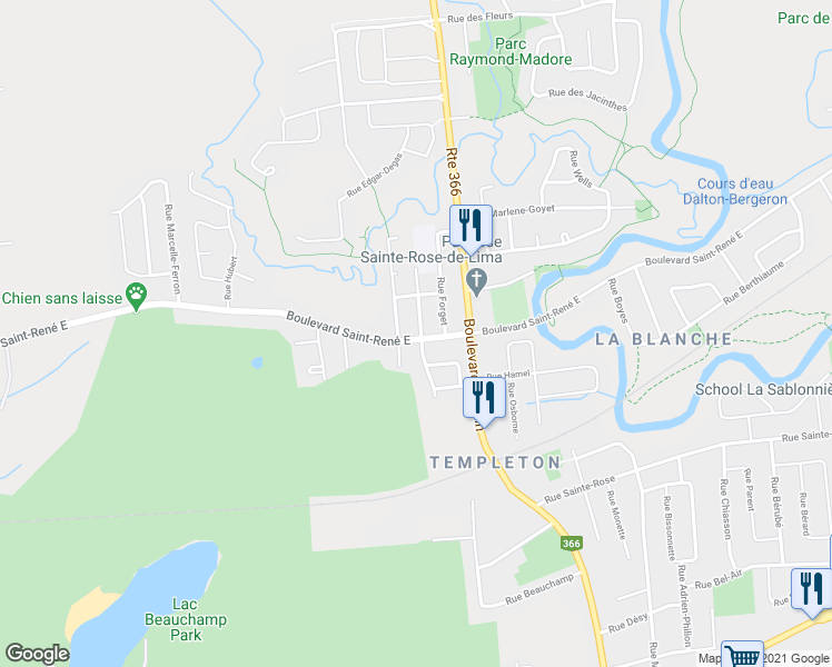 map of restaurants, bars, coffee shops, grocery stores, and more near 847 Boulevard Saint-René Est in Gatineau