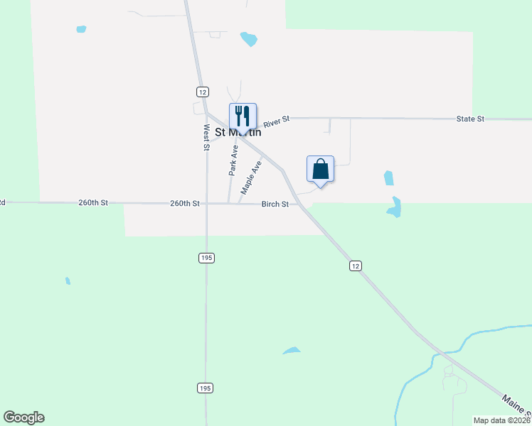 map of restaurants, bars, coffee shops, grocery stores, and more near 290 Birch Street in Saint Martin