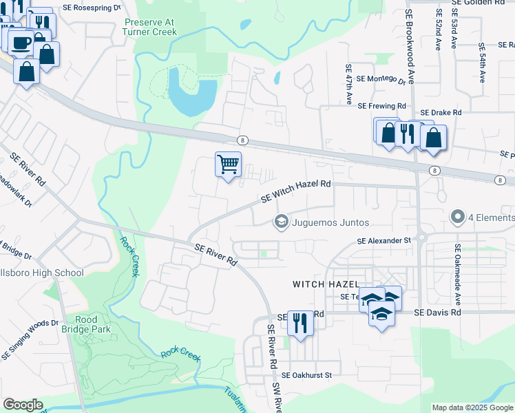 map of restaurants, bars, coffee shops, grocery stores, and more near 4041 Southeast Wynnwood Drive in Hillsboro