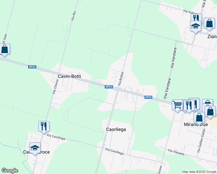 map of restaurants, bars, coffee shops, grocery stores, and more near 237 Via Cavin di Sala in Cavin-botti