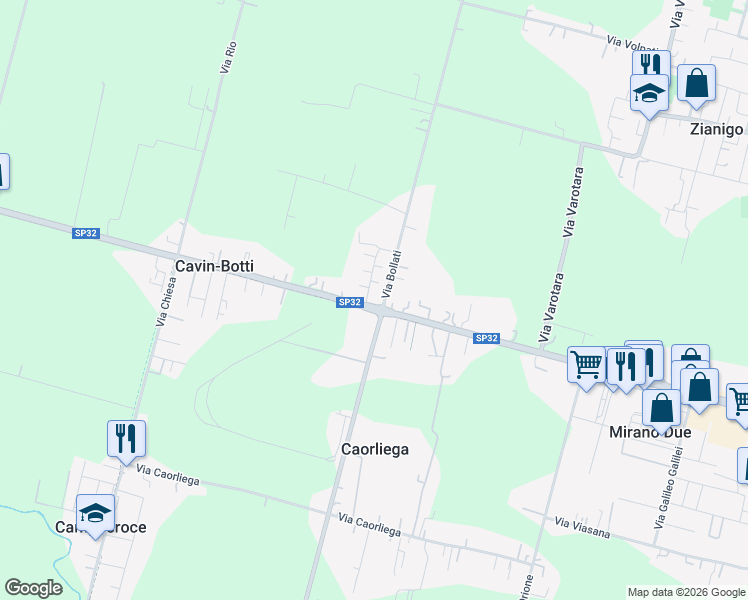 map of restaurants, bars, coffee shops, grocery stores, and more near 237 Via Cavin di Sala in Cavin-botti