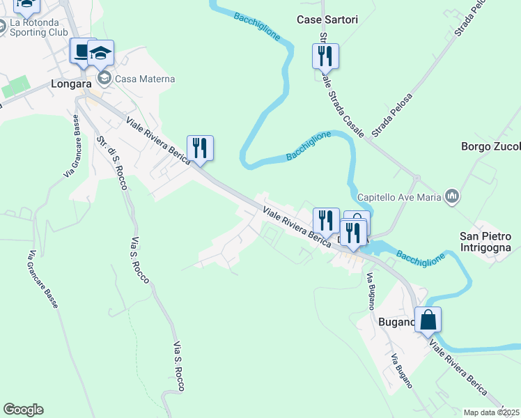 map of restaurants, bars, coffee shops, grocery stores, and more near in Vicenza