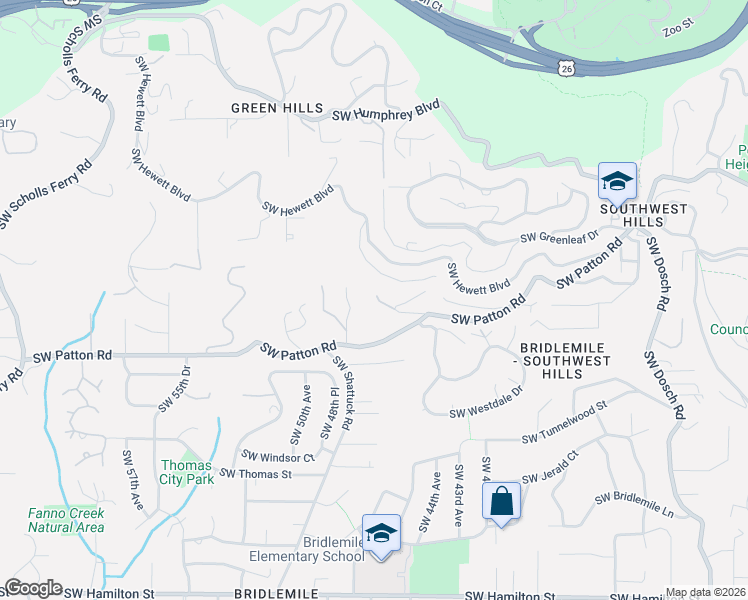 map of restaurants, bars, coffee shops, grocery stores, and more near 3246 Southwest 48th Avenue in Portland