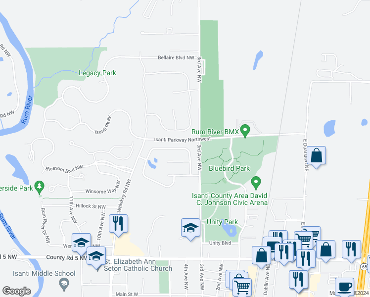 779 Park Brook Road Northwest, Isanti MN Walk Score