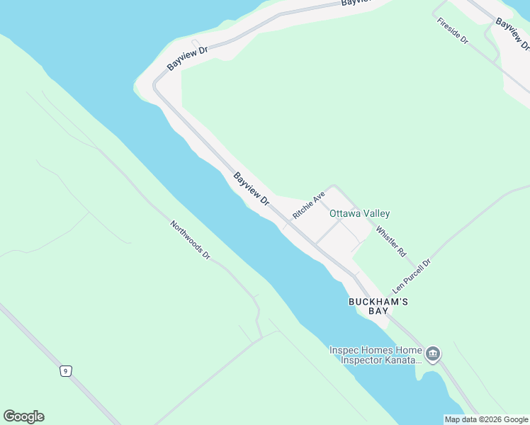 map of restaurants, bars, coffee shops, grocery stores, and more near 1045 Bayview Drive in Ottawa
