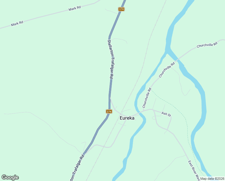 map of restaurants, bars, coffee shops, grocery stores, and more near 5170 Stellarton Trafalgar Road in Eureka