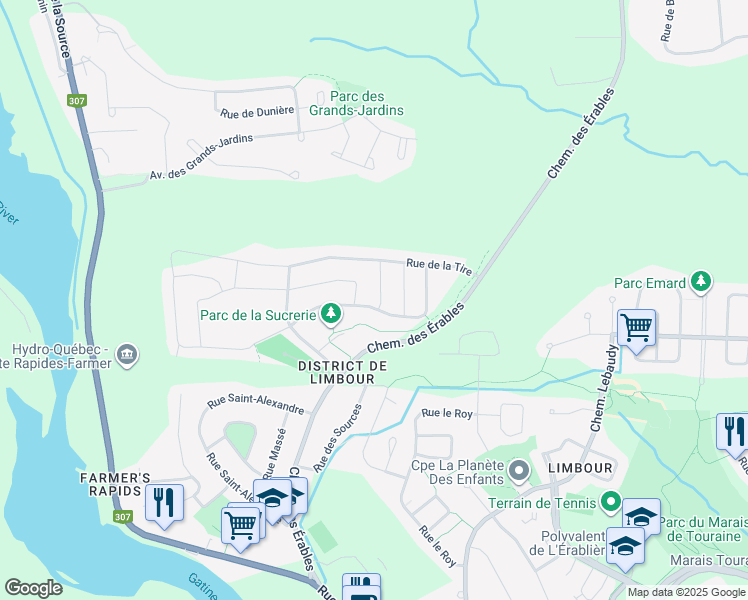 map of restaurants, bars, coffee shops, grocery stores, and more near 35 Rue de l'Entaille in Gatineau