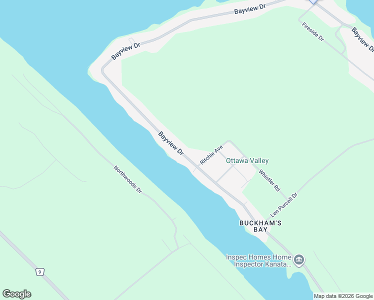 map of restaurants, bars, coffee shops, grocery stores, and more near 1045 Bayview Drive in Ottawa