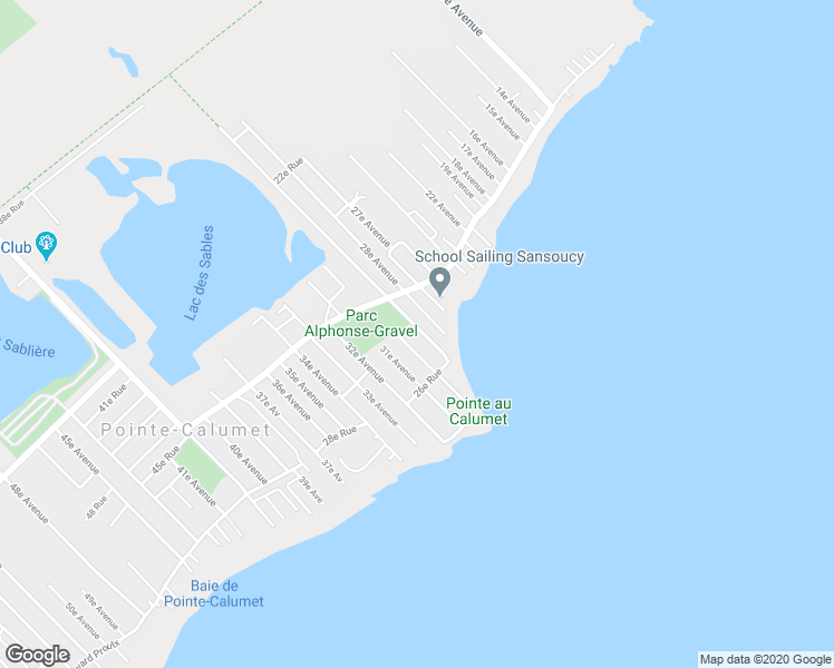 map of restaurants, bars, coffee shops, grocery stores, and more near 189 29e Avenue in Pointe-Calumet