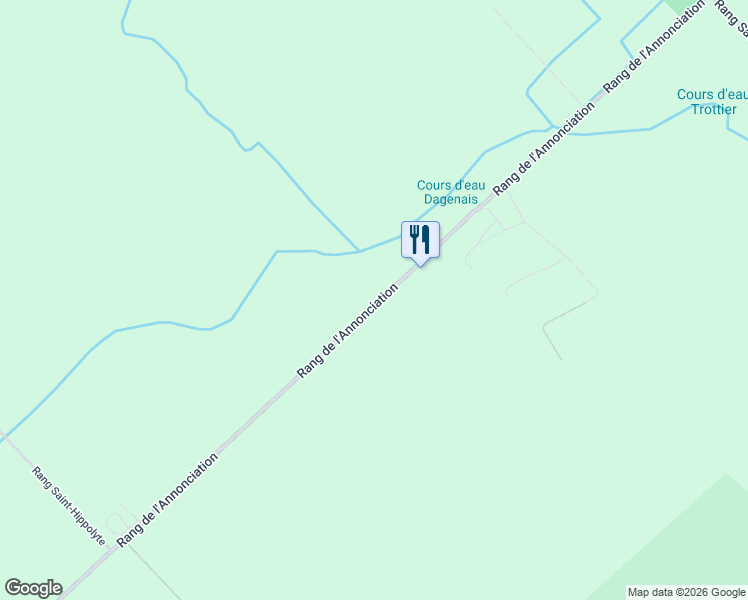 map of restaurants, bars, coffee shops, grocery stores, and more near 494 Rang de l'Annonciation in Oka