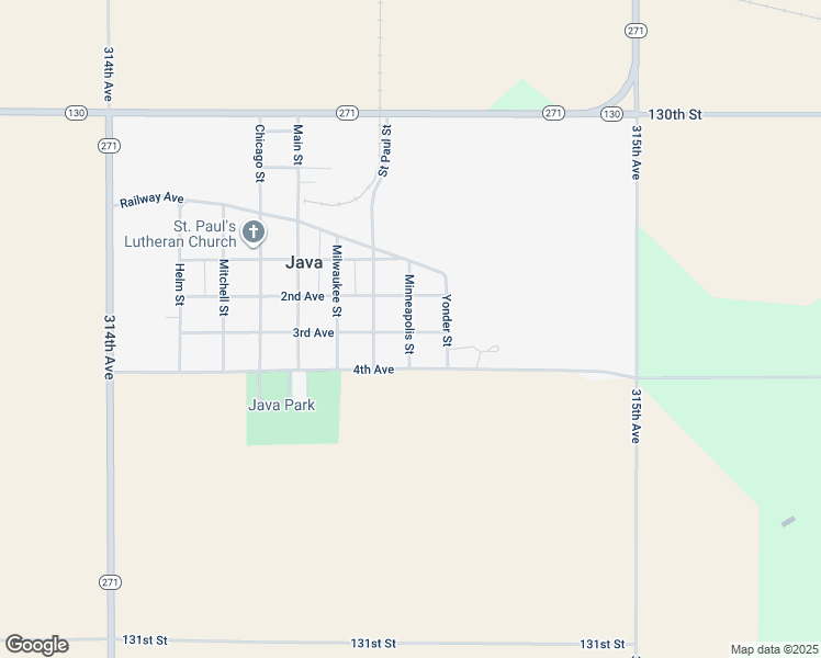 map of restaurants, bars, coffee shops, grocery stores, and more near 8307 Yonder Street in Java