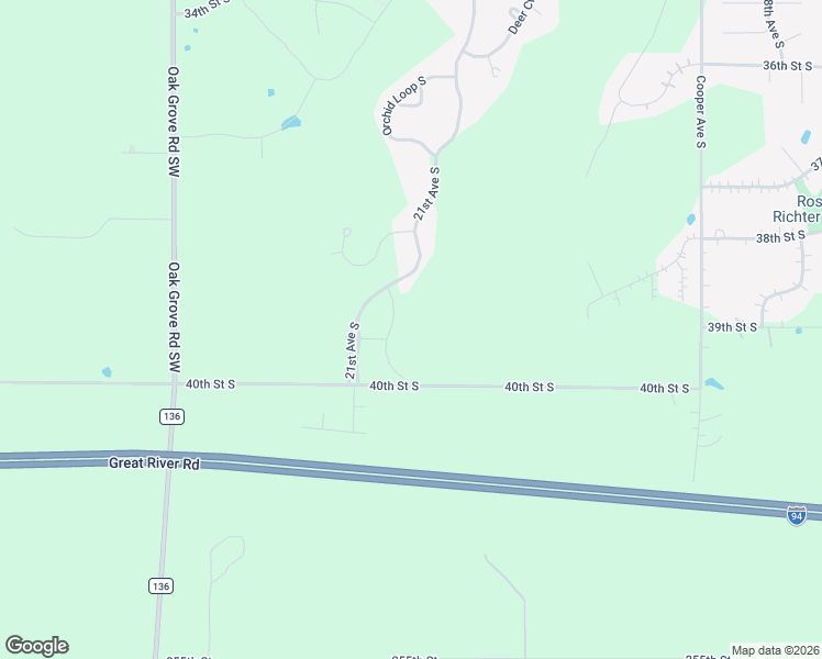 map of restaurants, bars, coffee shops, grocery stores, and more near 3900 21st Avenue South in St. Cloud