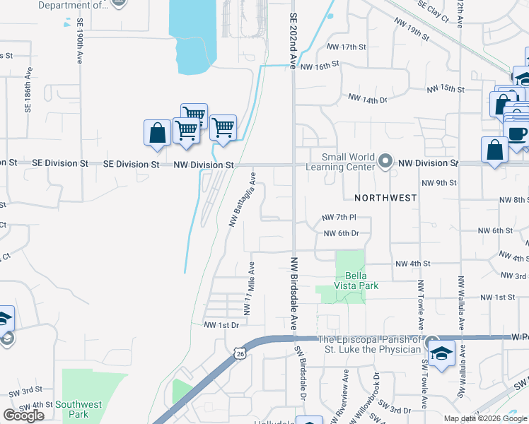 map of restaurants, bars, coffee shops, grocery stores, and more near 780 Northwest Mawrcrest Drive in Gresham