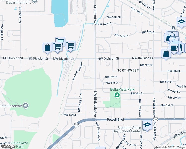 map of restaurants, bars, coffee shops, grocery stores, and more near 765 Northwest Birdsdale Avenue in Gresham