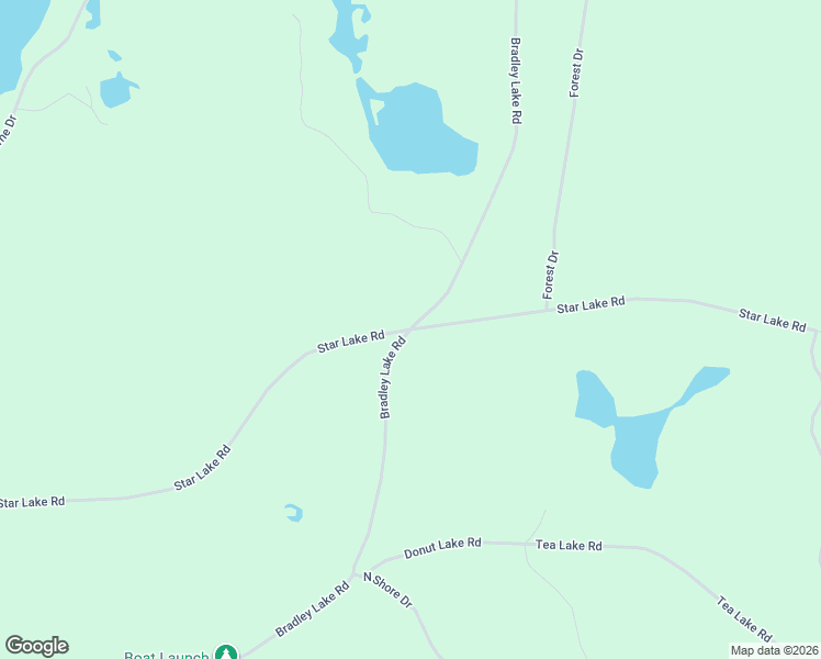 map of restaurants, bars, coffee shops, grocery stores, and more near Star Lake Road in Crandon