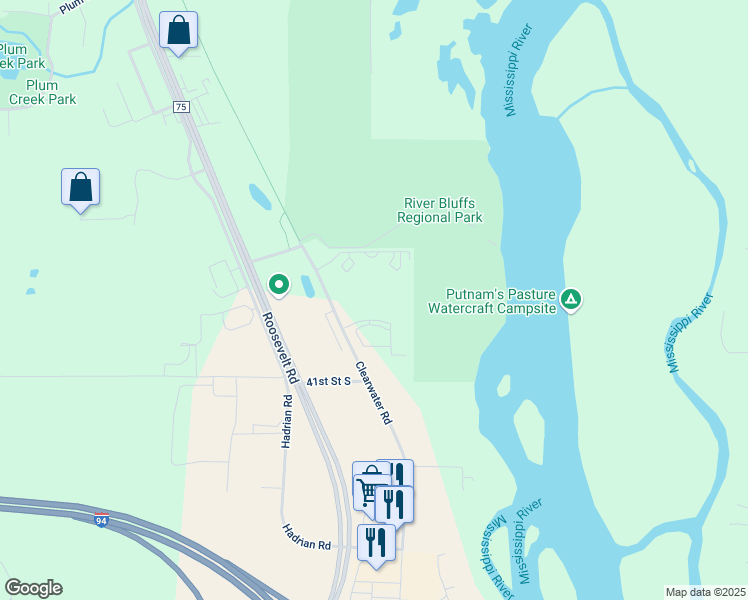 map of restaurants, bars, coffee shops, grocery stores, and more near 319 Laudenbach Court in St. Cloud