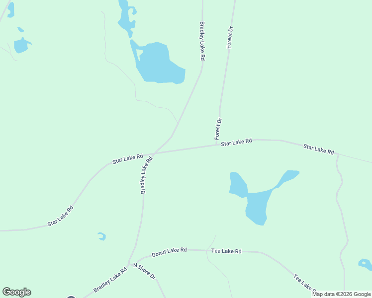 map of restaurants, bars, coffee shops, grocery stores, and more near Star Lake Road in Crandon