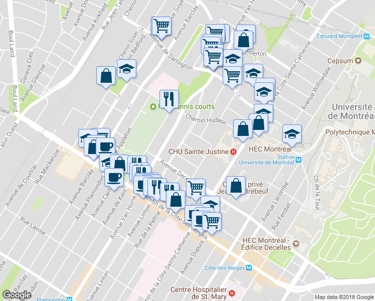 map of restaurants, bars, coffee shops, grocery stores, and more near 5954 Rue Dolbeau in Montréal
